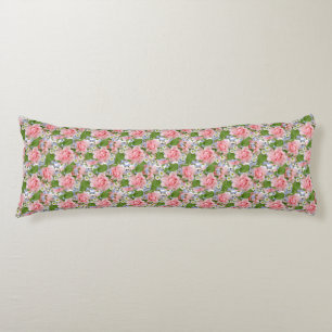 Beautiful Pink and White Flowers Body Cushion