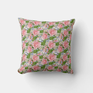 Beautiful Pink and White Flowers Cushion