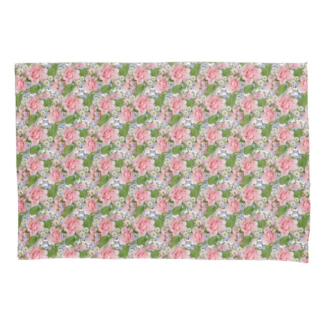 Beautiful Pink and White Flowers Pillowcase (Front)