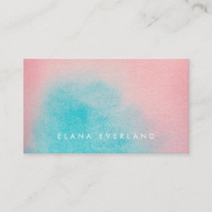 Beautiful pink aqua watercolor wash appointment card