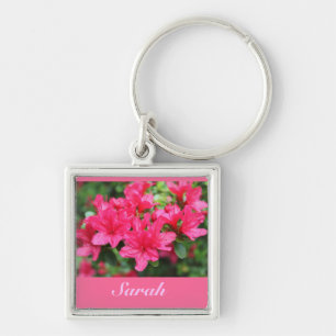 beautiful pink azalea flowers name key chain