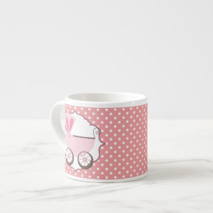 Beautiful Pink Baby Carriage Baby Shower Espresso Cup