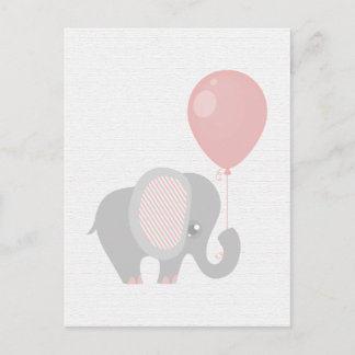 Beautiful Pink Baby Elephant Postcard