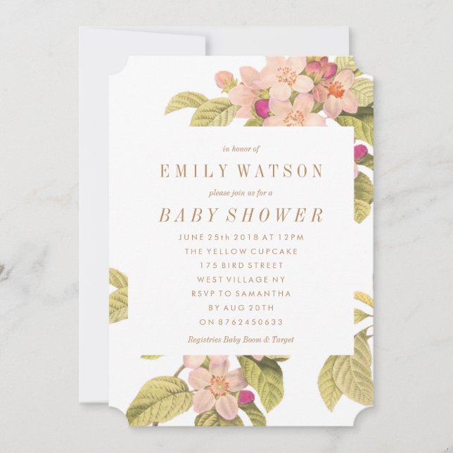 Beautiful Pink Blossom Baby Shower Invitation (Front)