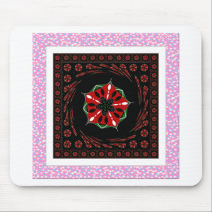 Beautiful Pink Blue White Hearts of Love Design Mouse Mat