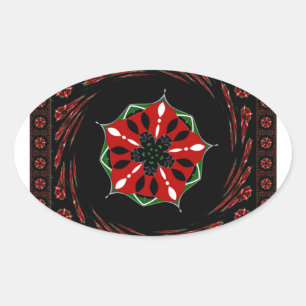 Beautiful Pink Blue White Hearts of Love Design Oval Sticker