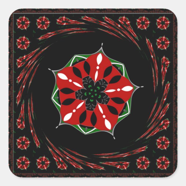 Beautiful Pink Blue White Hearts of Love Design Square Sticker (Front)