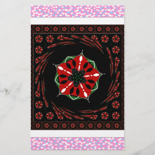 Beautiful Pink Blue White Hearts of Love Design Stationery