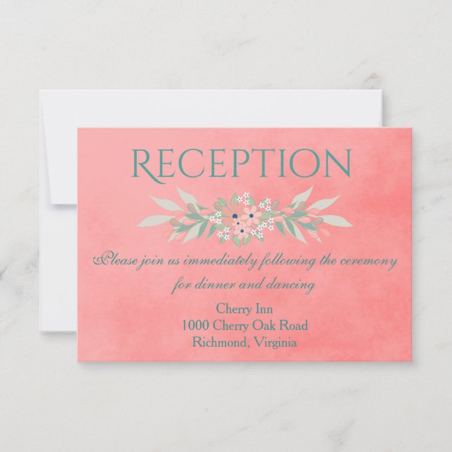 Beautiful Pink Blush Reception Invitation (Front)