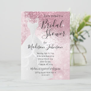 Beautiful Pink Bokeh Bridal Shower -  Invitation