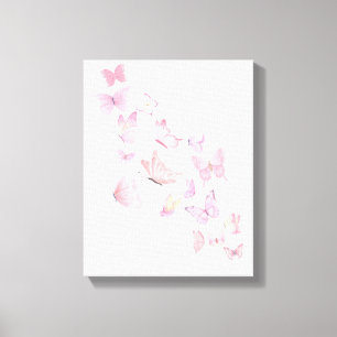 Beautiful Pink Butterflies- Wrapped Canvas