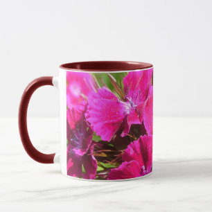 beautiful pink carnation flowers mugs