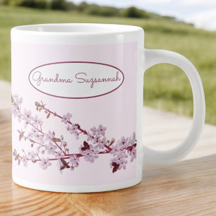 Beautiful Pink Cherry Blossom Custom Two-To-Sided Large Coffee Mug