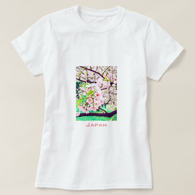 Beautiful pink cherry blossom Japan travel T-Shirt (Design Front)