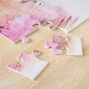 beautiful pink cherry flowers floral photo art. jigsaw puzzle