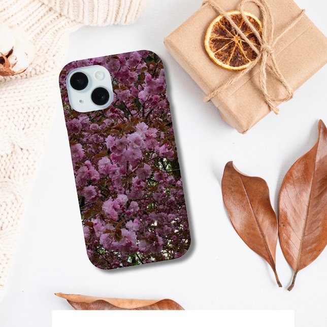 Beautiful Pink Cherry Tree Photography  Case-Mate iPhone Case (Pink Floral Cherry Blossom Photography iPhone Case)