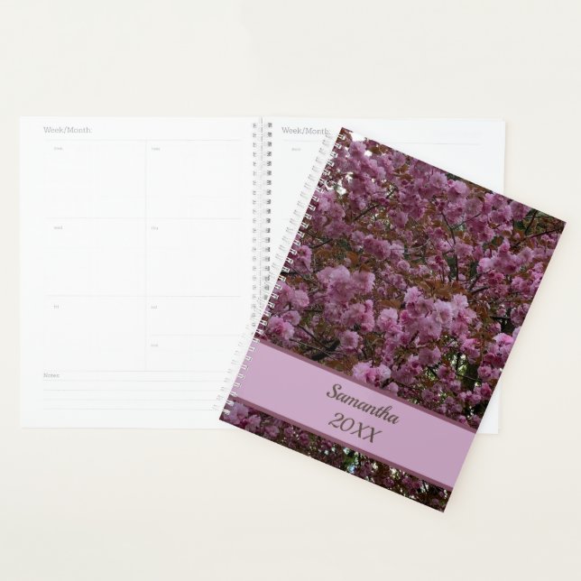 Beautiful Pink Cherry Tree Photography Personalise Planner (Display)