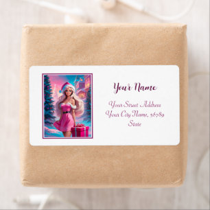 Beautiful Pink Christmas Girl 01