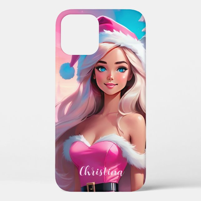 Beautiful Pink Christmas Girl 01 Case-Mate iPhone Case (Back)