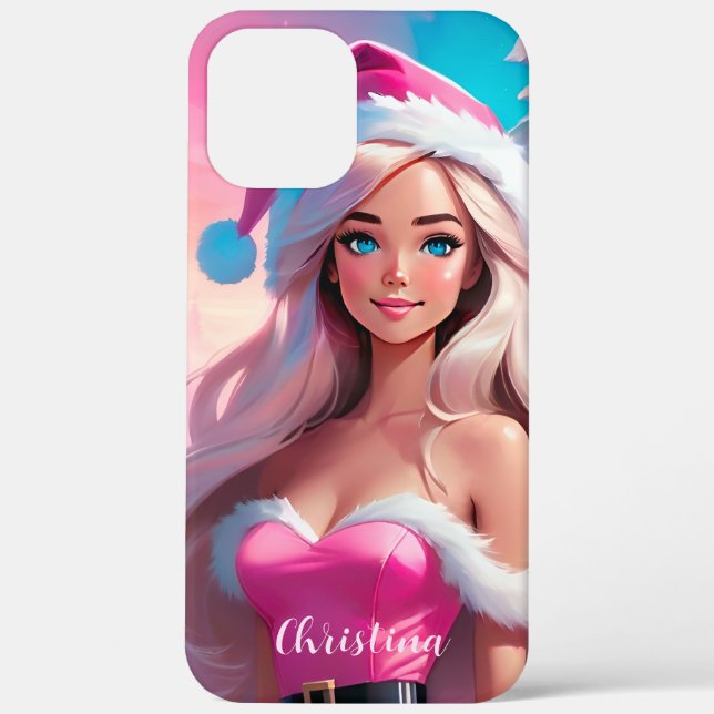 Beautiful Pink Christmas Girl 01 Case-Mate iPhone Case (Back)
