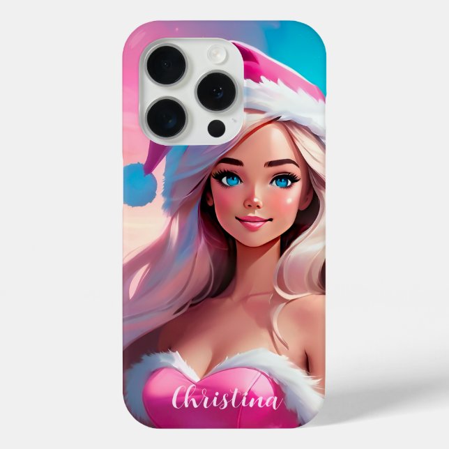 Beautiful Pink Christmas Girl 01 Case-Mate iPhone Case (Back)