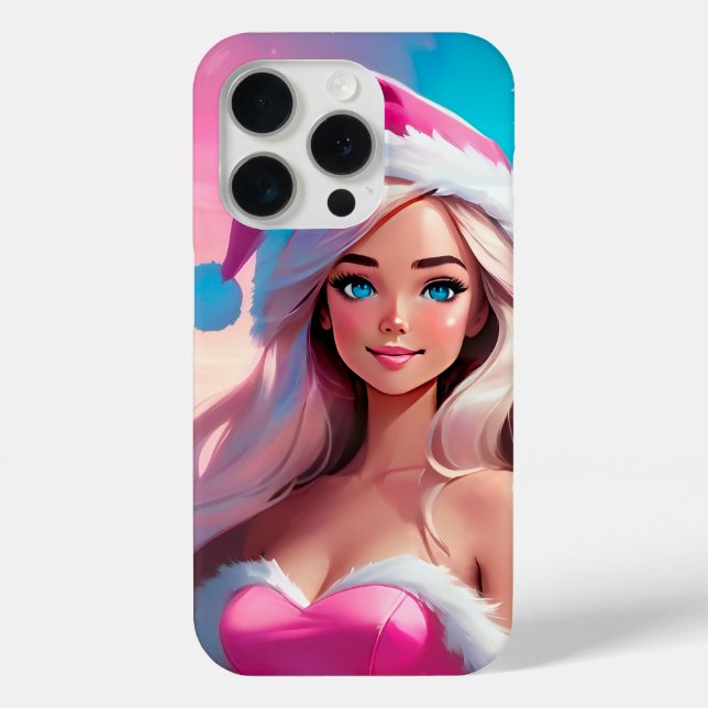 Beautiful Pink Christmas Girl 01 Case-Mate iPhone Case (Back)