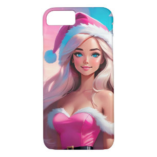 Beautiful Pink Christmas Girl 01 iPhone 8/7 Case