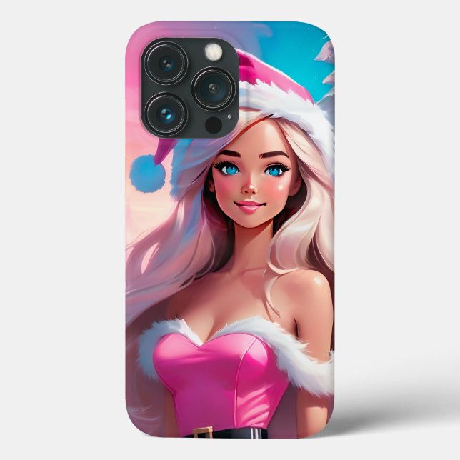Beautiful Pink Christmas Girl 01 Case-Mate iPhone Case (Back)