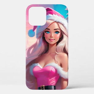 Beautiful Pink Christmas Girl 01 iPhone 12 Pro Case