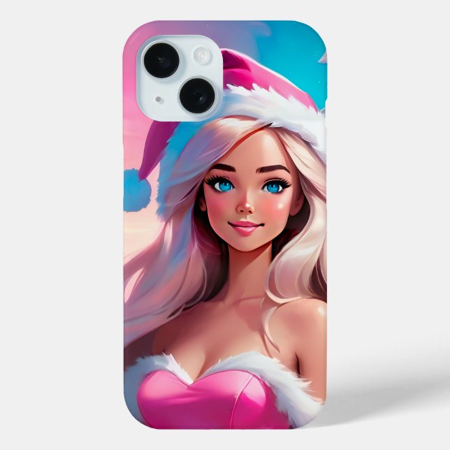 Beautiful Pink Christmas Girl 01 Case-Mate iPhone Case (Back)