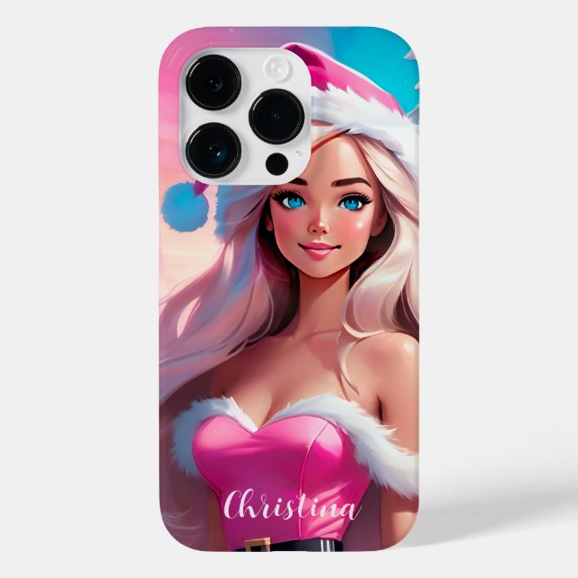 Beautiful Pink Christmas Girl 01 Case-Mate iPhone Case (Back)