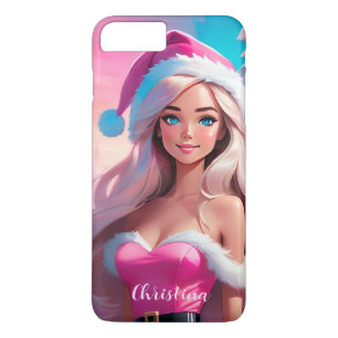 Beautiful Pink Christmas Girl 01 iPhone 8 Plus/7 Plus Case