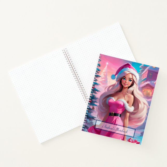 Beautiful Pink Christmas Girl 01 Notebook (Inside)