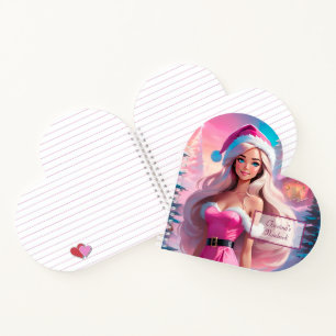 Beautiful Pink Christmas Girl 01 Notebook