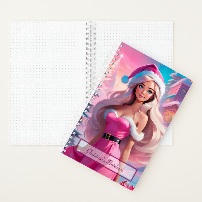 Beautiful Pink Christmas Girl 01 Notebook (Inside)