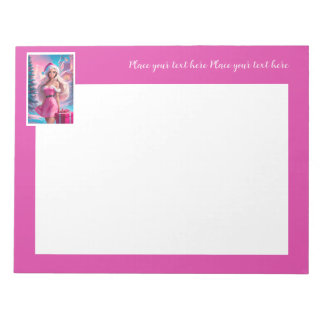 Beautiful Pink Christmas Girl 01 Notepad