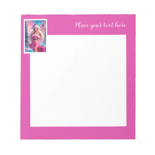 Beautiful Pink Christmas Girl 01 Notepad