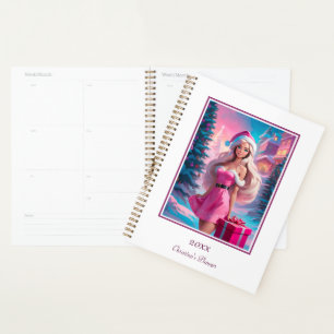 Beautiful Pink Christmas Girl 01 Planner