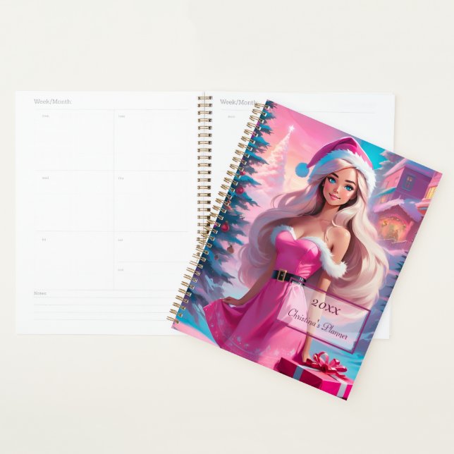 Beautiful Pink Christmas Girl 01 Planner (Display)