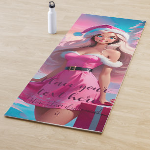 Beautiful Pink Christmas Girl 01 Yoga Mat