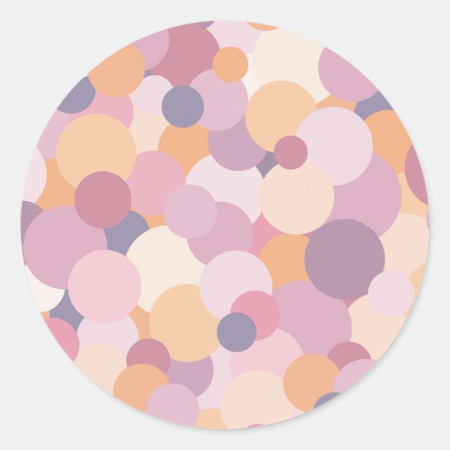 Beautiful pink circles classic round sticker (Front)