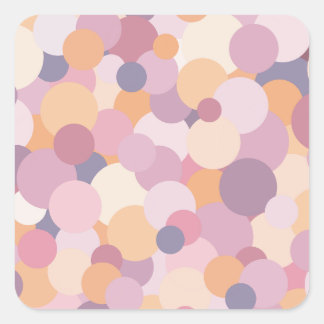 Beautiful pink circles square sticker