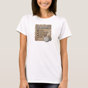 Beautiful Pink COFFEE PLAY WITH CAT Tee