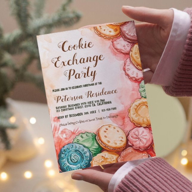 Beautiful Pink Cookie Exchange Party Invitation (Creator Uploaded)