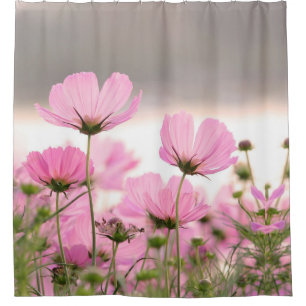 Beautiful Pink Cosmos Garden Flowers Floral Shower Curtain