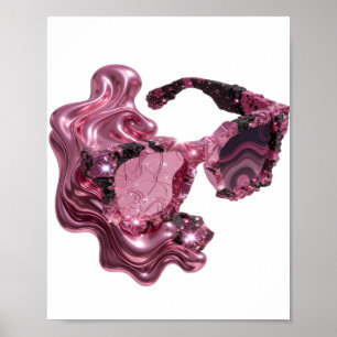 Beautiful Pink CRYSTAL SUNGLASSES Artistic Motif Poster