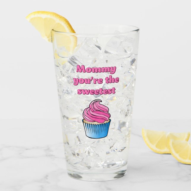Beautiful Pink Cupcake Glass (Front Ice)