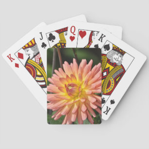 Beautiful pink dahlia floral print playing cards