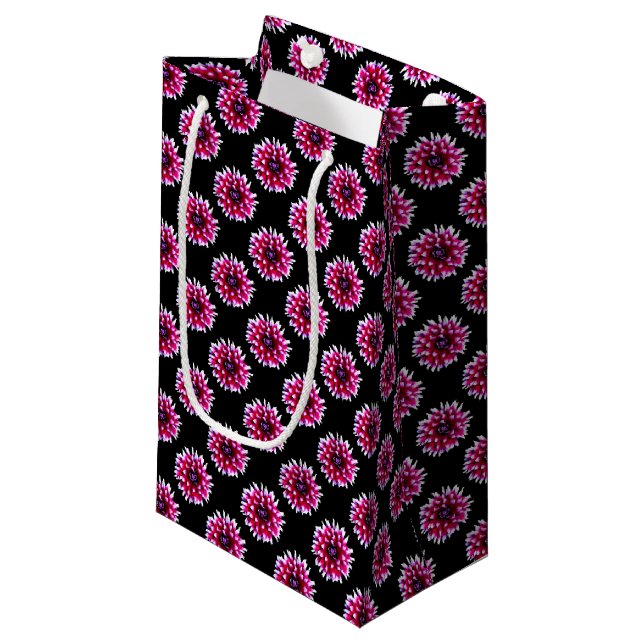 Beautiful Pink Dahlia Flower Nature  Pattern Small Gift Bag (Front Angled)