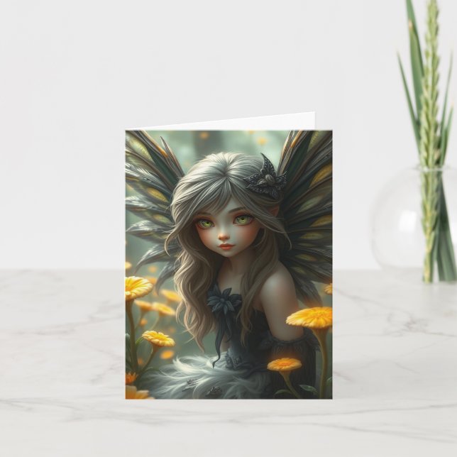 Beautiful Pink Fairy Portrait Card (Front)